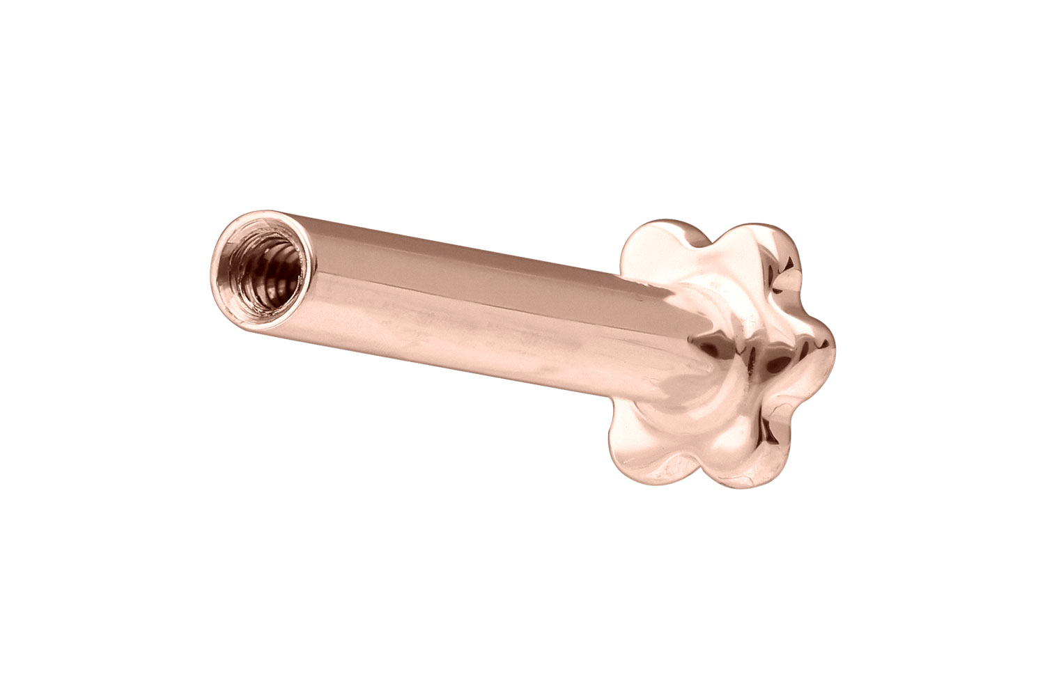 14 Karat Gold Labret Piercing mit Innengewinde ohne Aufsatz BLUME